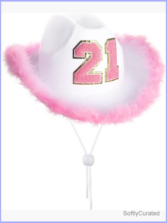 Cowboy Hat with Wide Brim 21st Birthday Party Accessory Sparkly One Size main image 4